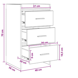 Κομοδίνα Artisan Δρυς 40 x 36 x 70 εκ. Επεξεργασμένο Ξύλο - Pakobazaar