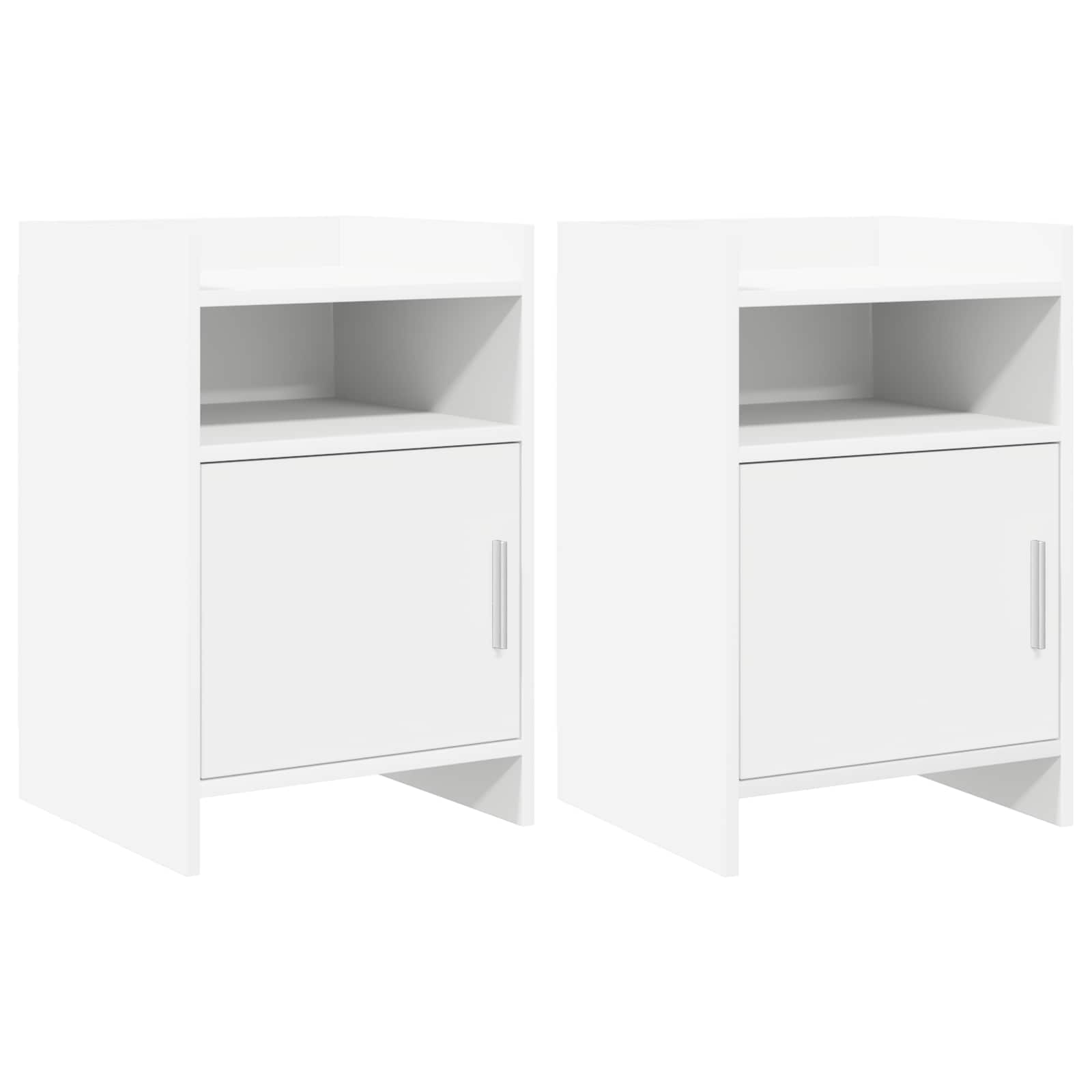 Κομοδίνα 2 pcs Λευκό 40 x 36 x 60 εκ Επεξεργασμένο Ξύλο - Pakobazaar