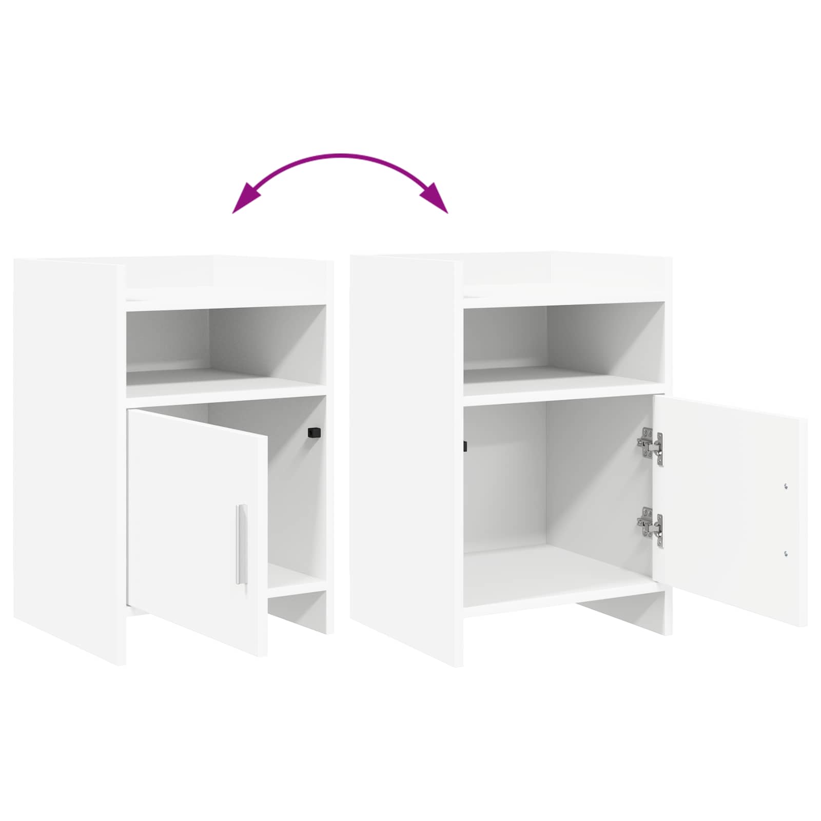 Κομοδίνα 2 pcs Λευκό 40 x 36 x 60 εκ Επεξεργασμένο Ξύλο - Pakobazaar