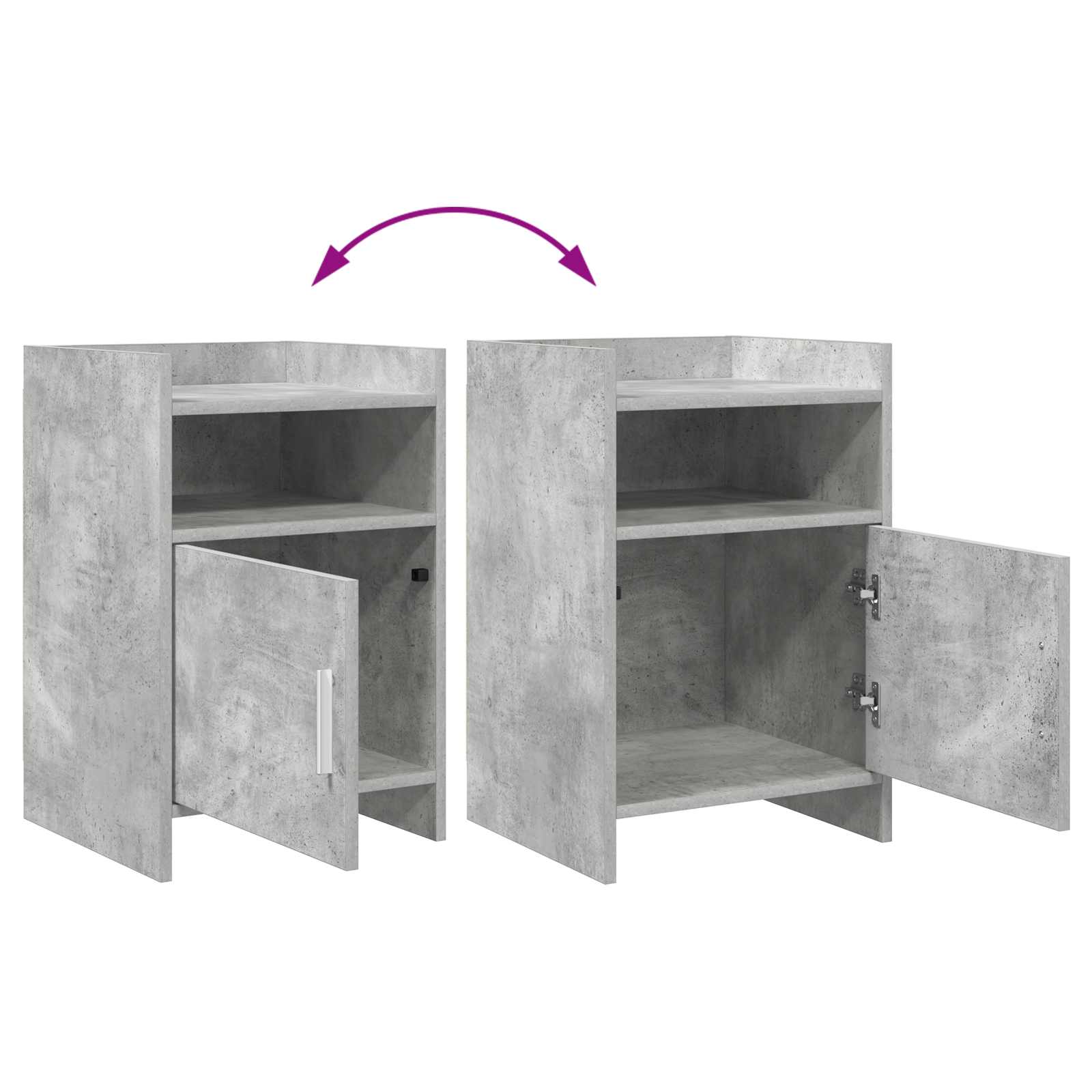 Κομοδίνα 2 pcs Γκρι Σκυροδέματος 40 x 36 x 60 εκ