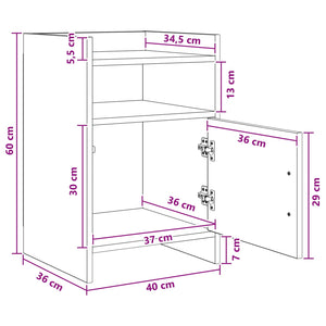 Κομοδίνα 2 pcs Γκρι Σκυροδέματος 40 x 36 x 60 εκ - Pakobazaar