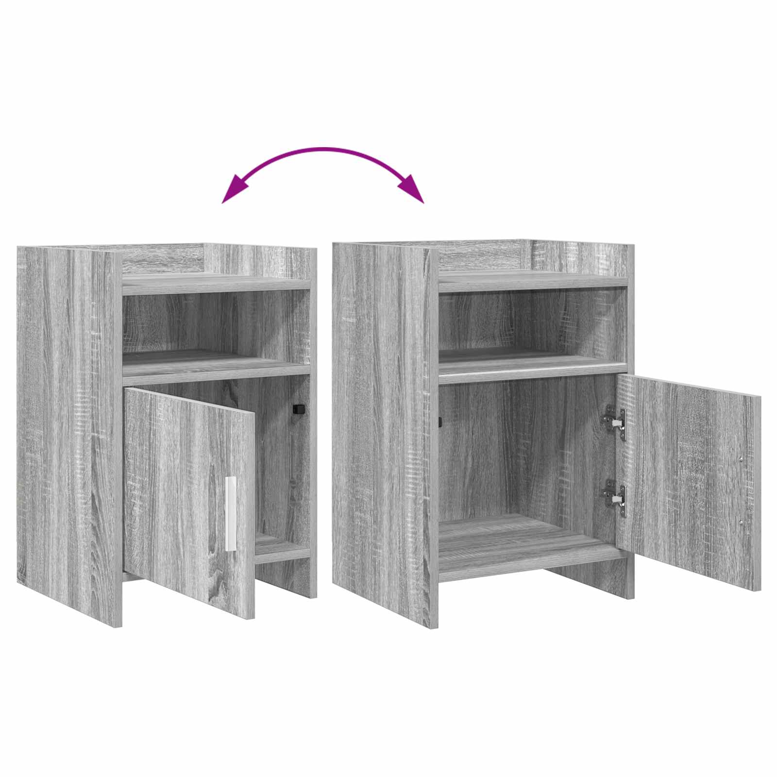 Κομοδίνα 2 pcs Γκρι Sonoma 40 x 36 x 60 εκ Επεξεργασμένο Ξύλο - Pakobazaar