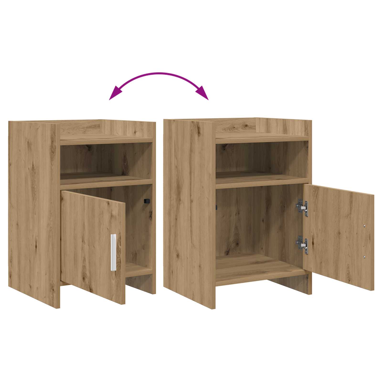 Κομοδίνα 2 pcs Artisan Δρυς 40 x 36 x 60 εκ Επεξεργασμένο Ξύλο