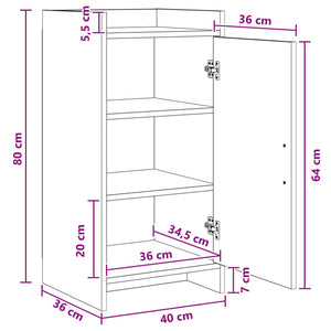 Πλαϊνό γραφείο Λευκό 40 x 36 x 80 εκ Επεξεργασμένο Ξύλο - Pakobazaar