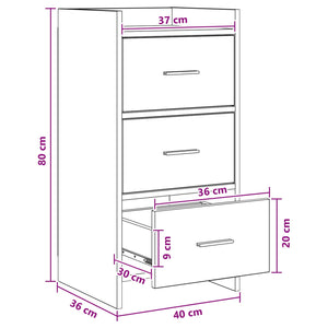 Πλαϊνό γραφείο Γκρι Σκυροδέματος 40 x 36 x 80 εκ - Pakobazaar