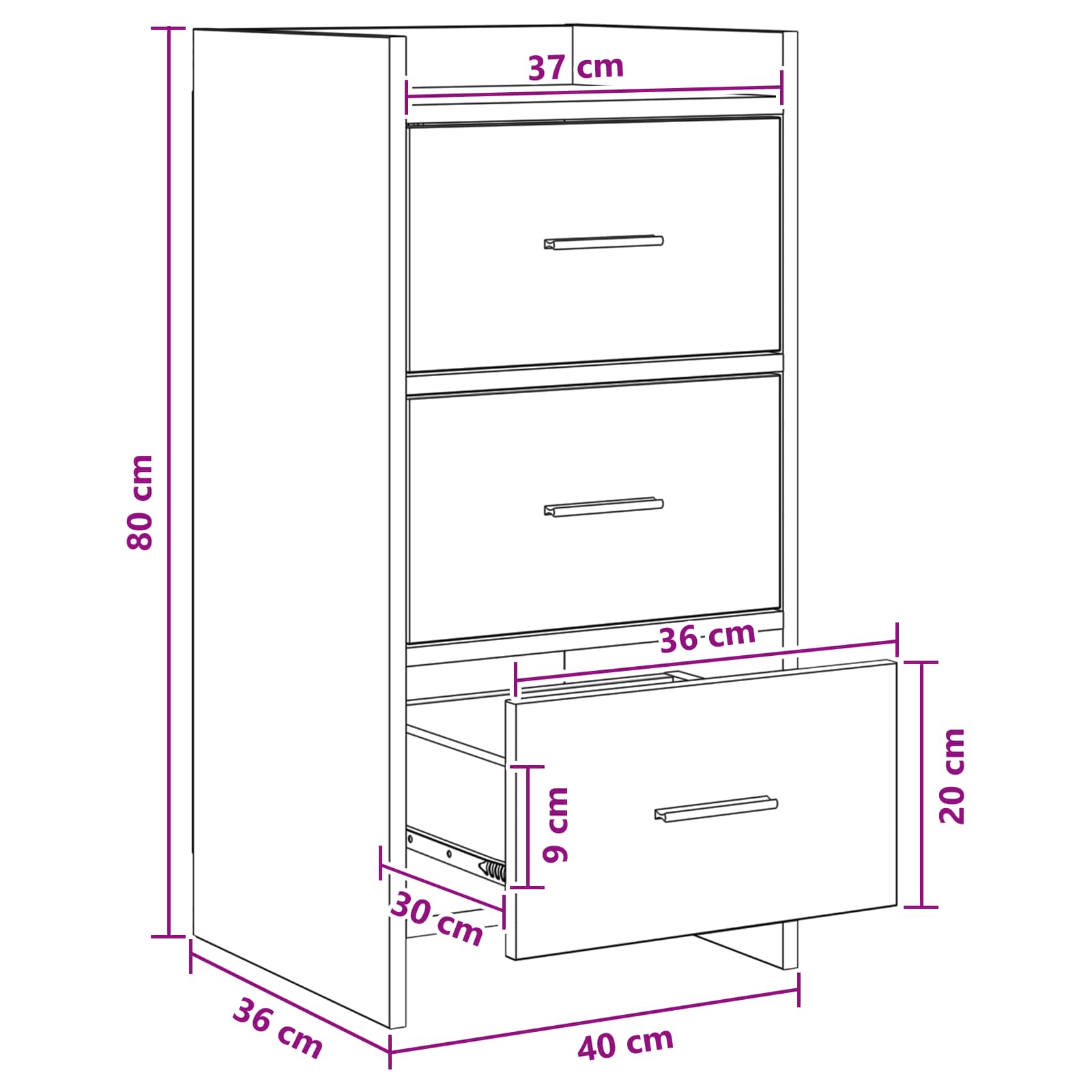 Πλαϊνό γραφείο Artisan Δρυς 40 x 36 x 80 εκ Επεξεργασμένο Ξύλο - Pakobazaar