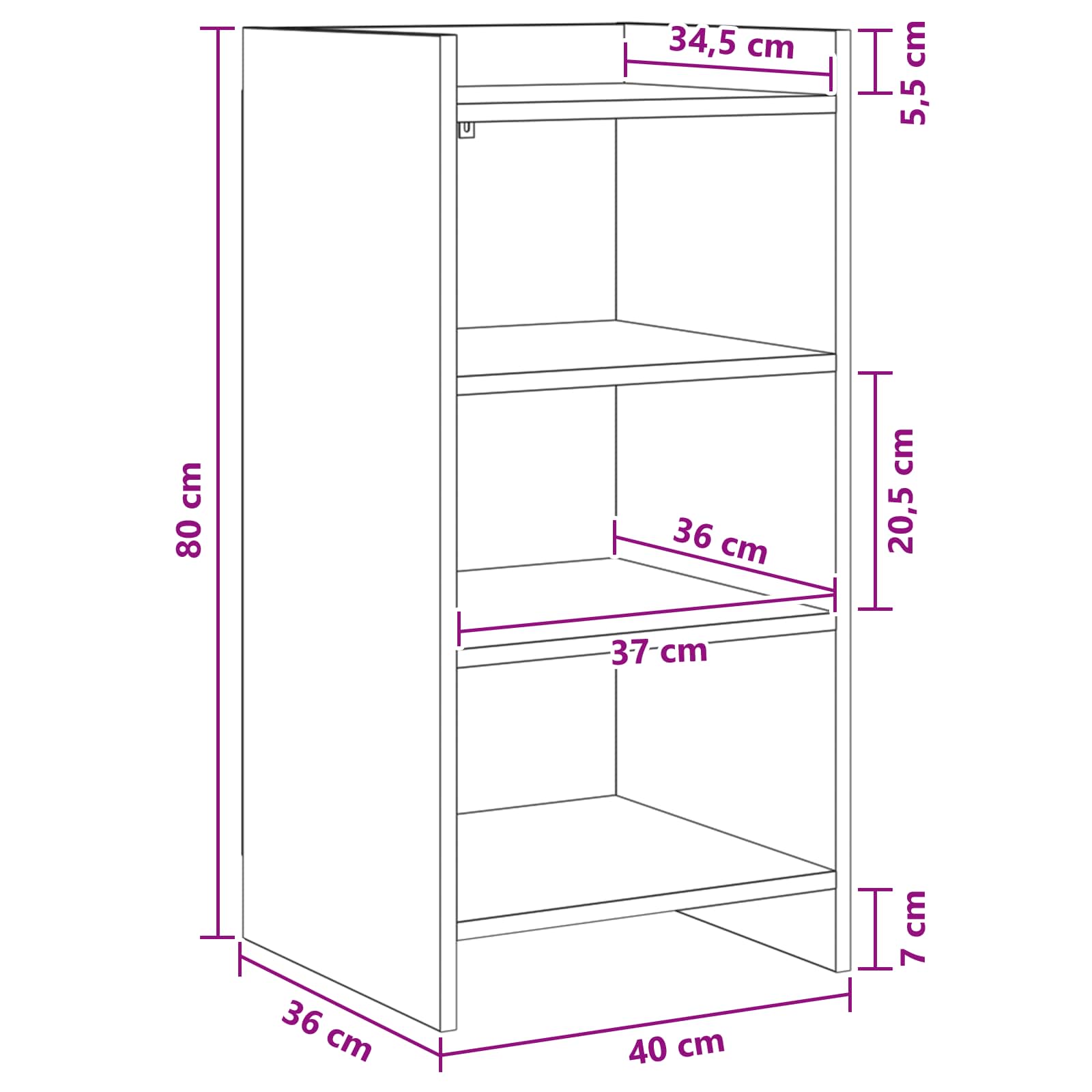 Πλαϊνό γραφείο Artisan Δρυς 40 x 36 x 80 εκ Επεξεργασμένο Ξύλο - Pakobazaar