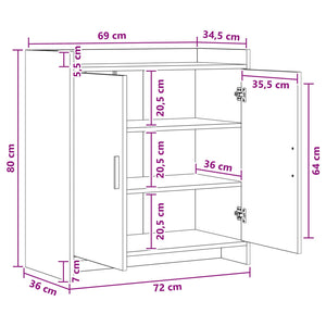 Πλαϊνό γραφείο Γκρι Sonoma 72 x 36 x 80 εκ. Επεξεργασμένο Ξύλο - Pakobazaar