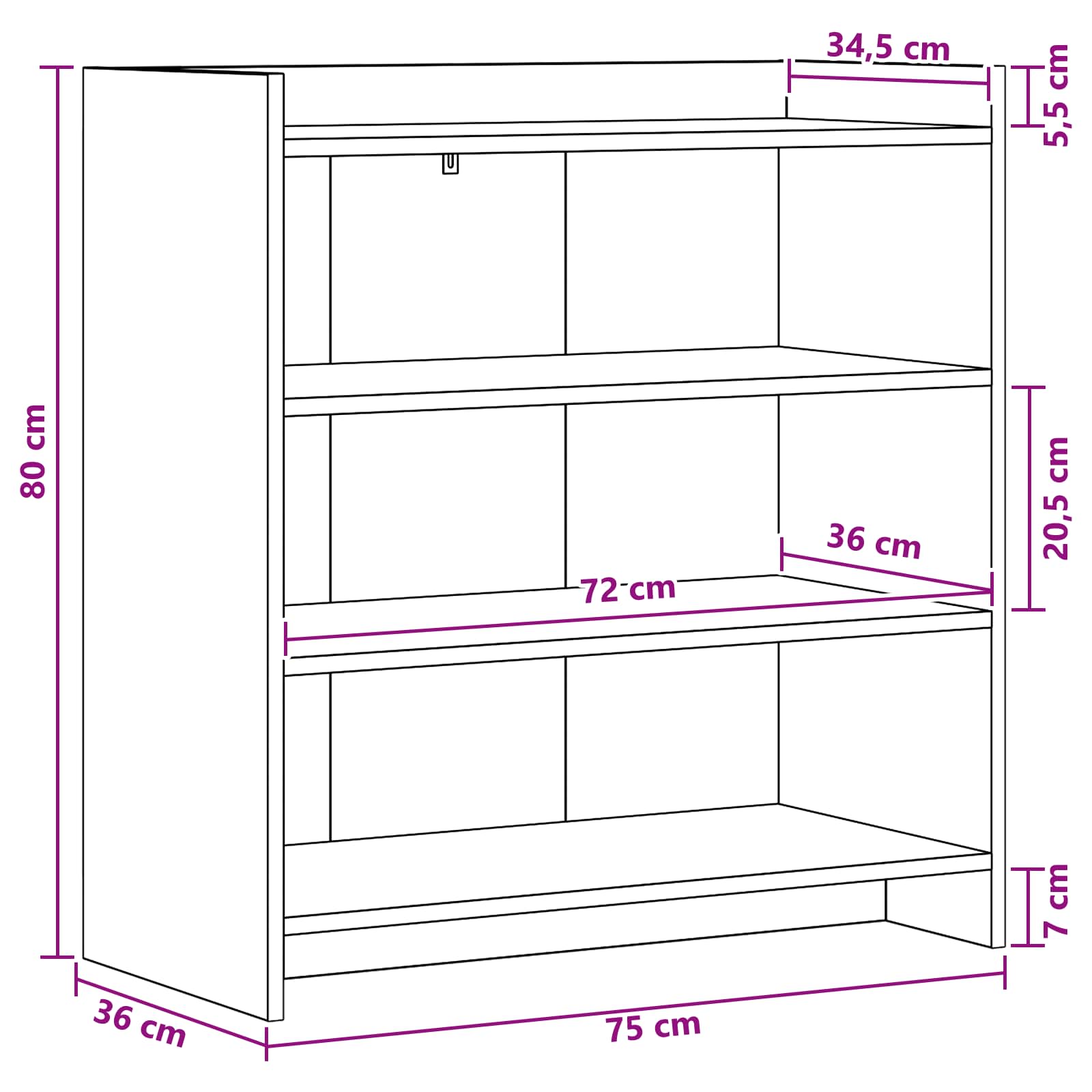 Πλαϊνό γραφείο Γκρι Sonoma 75 x 36 x 80 εκ Επεξεργασμένο Ξύλο - Pakobazaar
