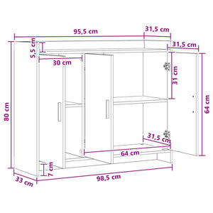 Πλαϊνό γραφείο Παλαιωμένο ξύλο 98,5 x 33 x 80 εκ - Pakobazaar