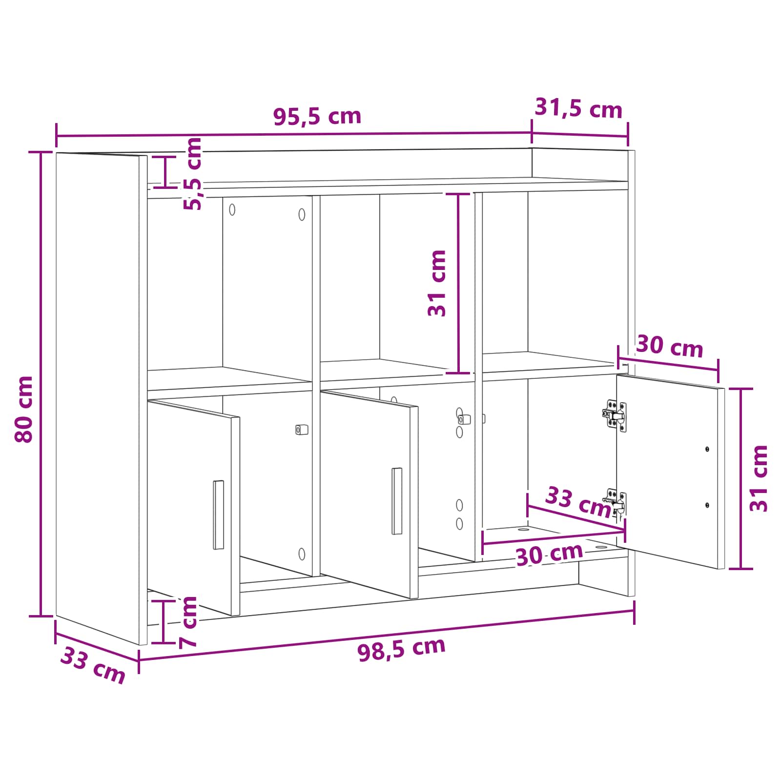 Πλαϊνό γραφείο Παλαιωμένο ξύλο 98,5 x 33 x 80 εκ