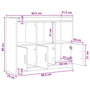 Πλαϊνό γραφείο Παλαιωμένο ξύλο 98,5 x 33 x 80 εκ - Pakobazaar