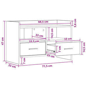 Ντουλάπι TV 71,5 x 33 x 47 εκ. Γκρι Sonoma Επεξεργασμένο Ξύλο - Pakobazaar
