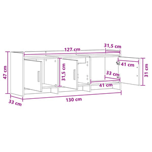 Ντουλάπι TV 130 x 33 x 47 εκ Sonoma Δρυς Επεξεργασμένο Ξύλο - Pakobazaar