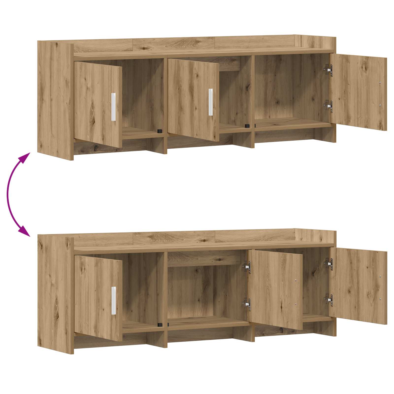 Ντουλάπι TV 130 x 33 x 47 εκ Artisan Δρυς Επεξεργασμένο Ξύλο