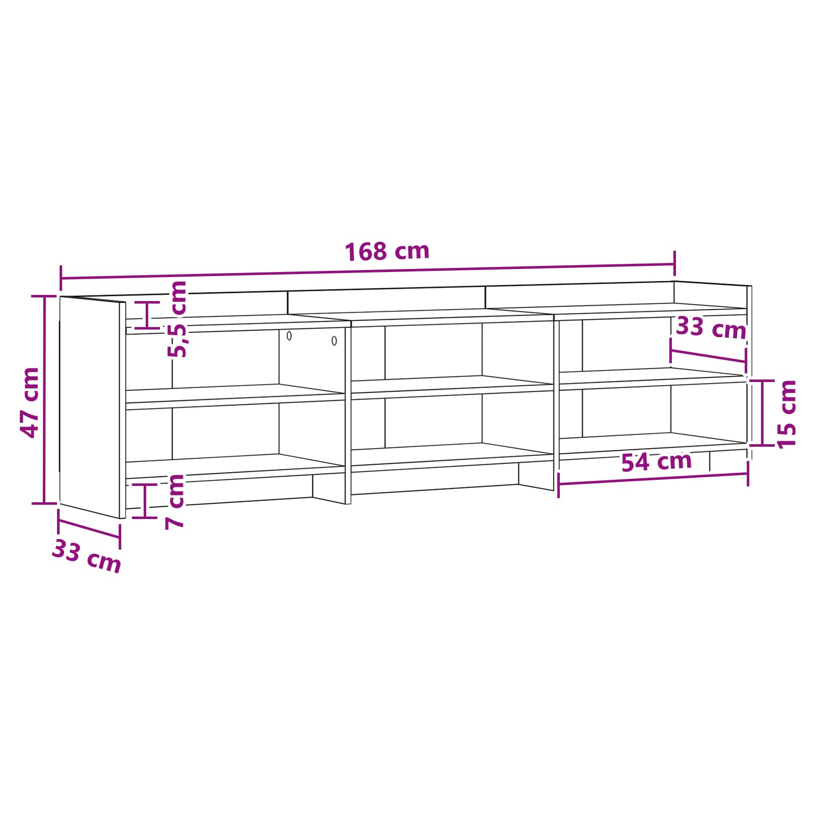 Ντουλάπι TV 168 x 33 x 47 εκ. Γκρι Sonoma Επεξεργασμένο Ξύλο