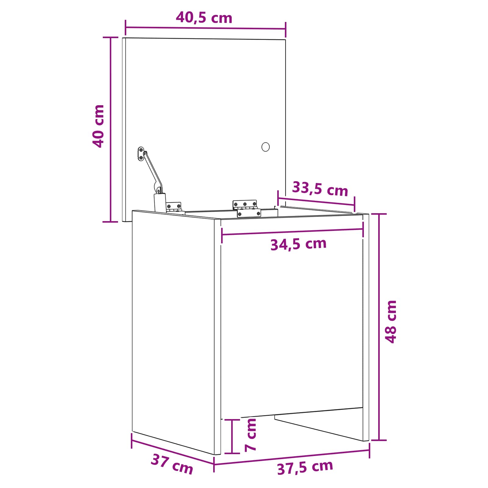 Θήκη Αποθήκευσης Sonoma Δρυς 40 x 40 x 50 cm Επεξεργασμένο Ξύλο - Pakobazaar