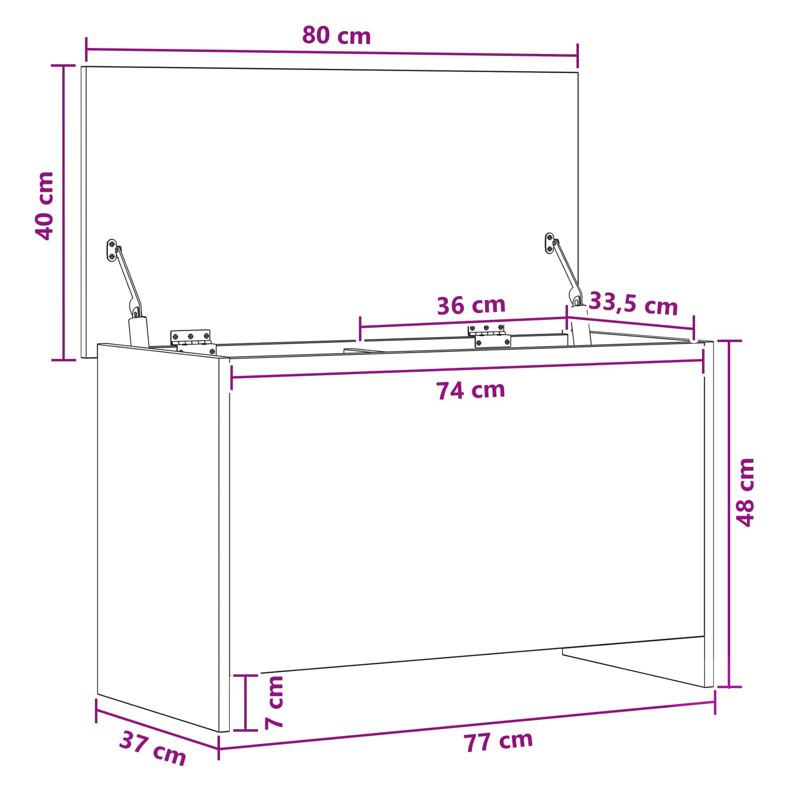 Θήκη Αποθήκευσης Γκρι Σκυροδέματος 80 x 40 x 50 cm - Pakobazaar