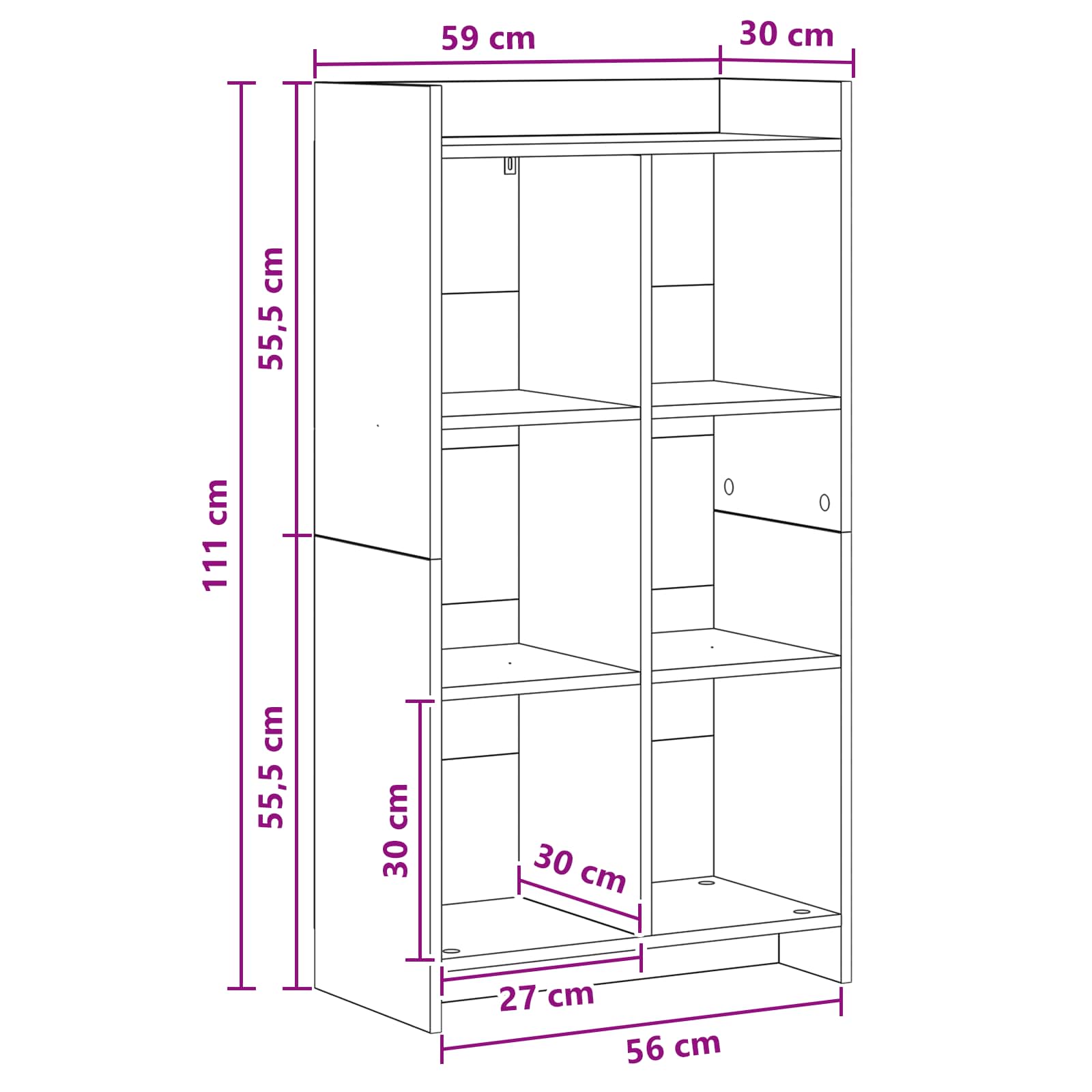 Βιβλιοθήκη Λευκό 59 x 30 x 111 εκ Επεξεργασμένο Ξύλο - Pakobazaar