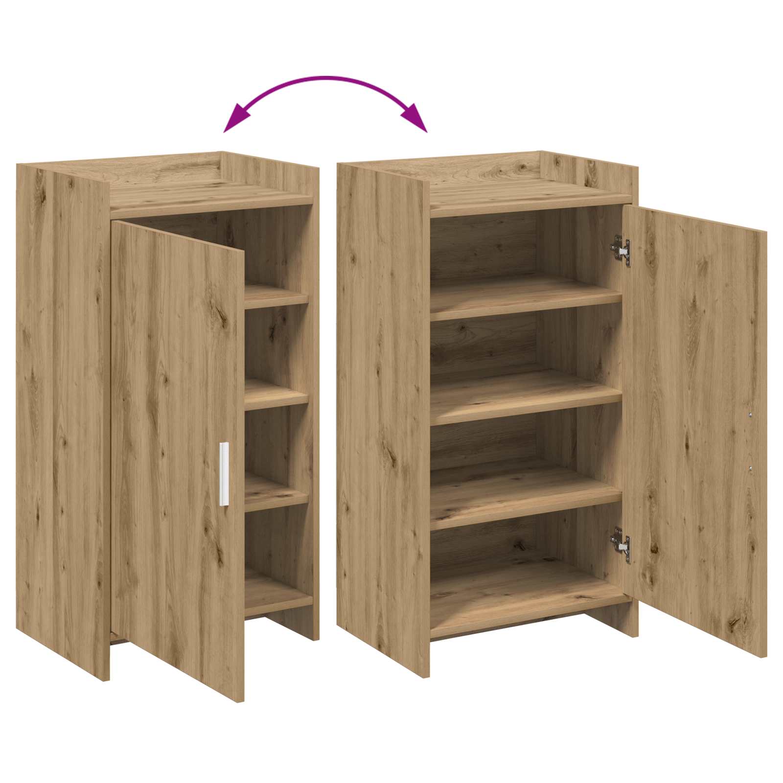 Ντουλάπα Παπουτσιών με αποθήκευση Artisan Δρυς 48 x 36 x 92 εκ