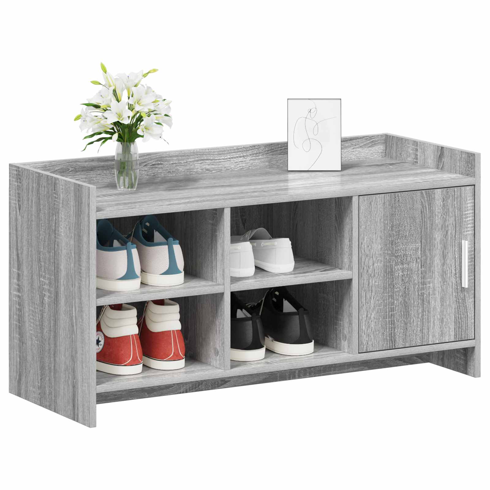 Ντουλάπα Παπουτσιών με πόρτα Γκρι Sonoma 100 x 39,5 x 51 εκ