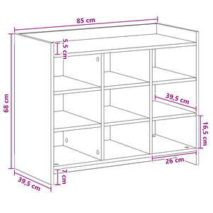 Ντουλάπα Παπουτσιών Γκρι Σκυροδέματος 85 x 39,5 x 70 εκ. - Pakobazaar