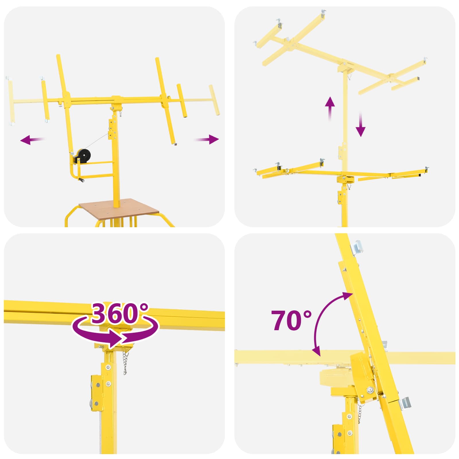 Ανελκυστήρας Γυψοσανίδας Κίτρινο 300 x 107 x 330 εκ Ατσάλι - Pakobazaar