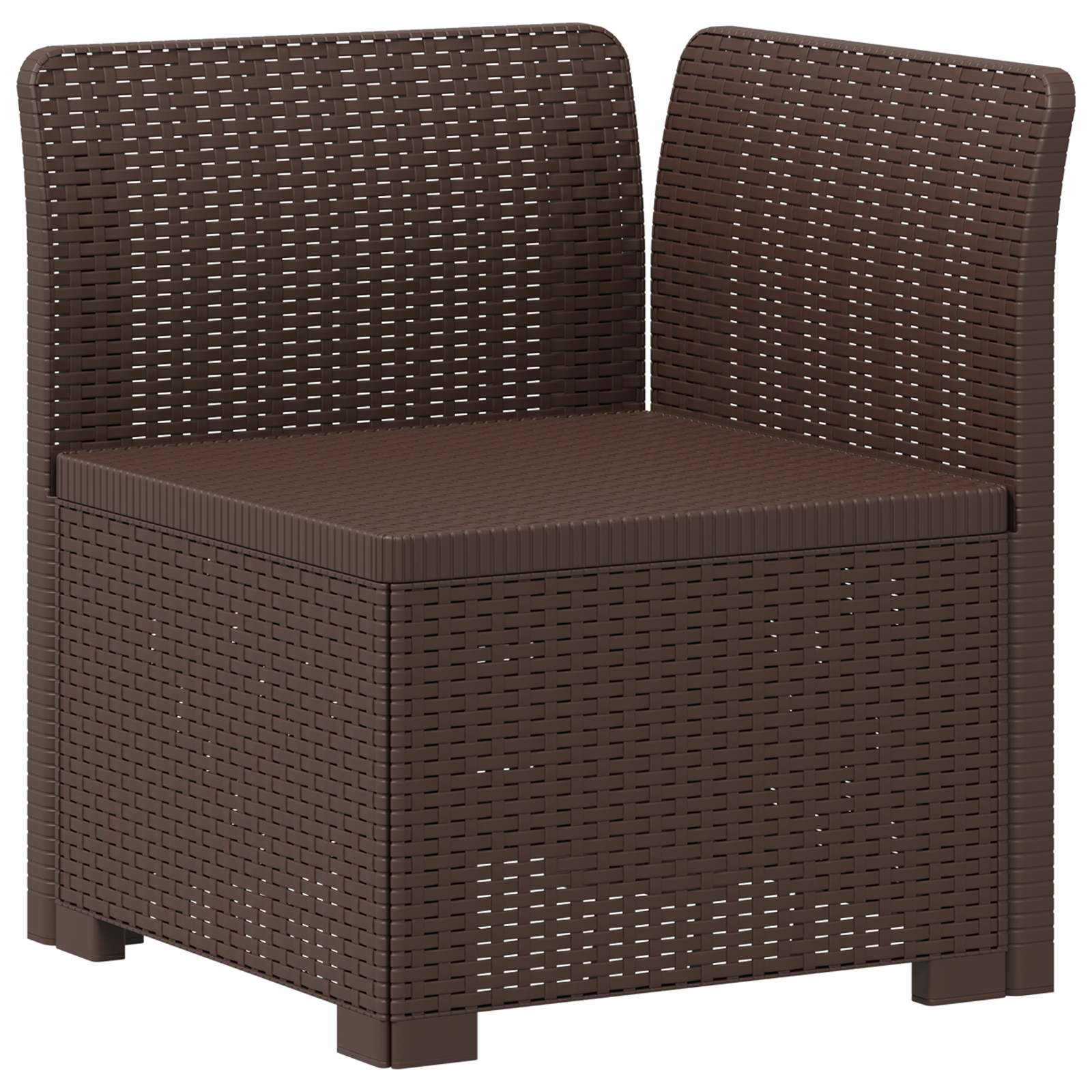 Μονοθέσια Καναπές Κήπου Φαίνεται σαν Ρατάν PP Καφέ - Pakobazaar