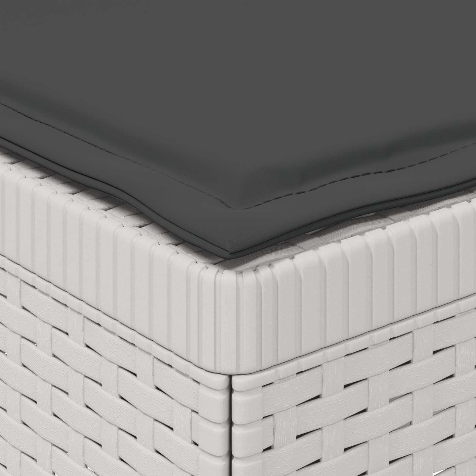 Μονοθέσια Καναπές Κήπου με Μαξίλι Ερατάν PP Λευκό