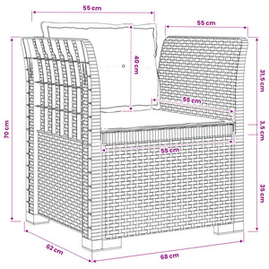 Μονοθέσια Πολυθρόνα με Μαξιλάρια Φαίνεται σαν Ρατάν PP - Pakobazaar