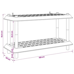 Μονάδα Ραφιού 2 επίπεδα 100 x 40 x 55,5 εκ. PP Ανθρακί - Pakobazaar