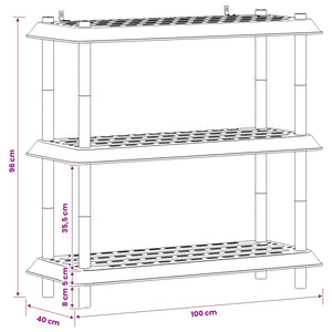 Μονάδα Ραφιού 3 επίπεδα 100 x 40 x 96 εκ. PP Λευκό - Pakobazaar
