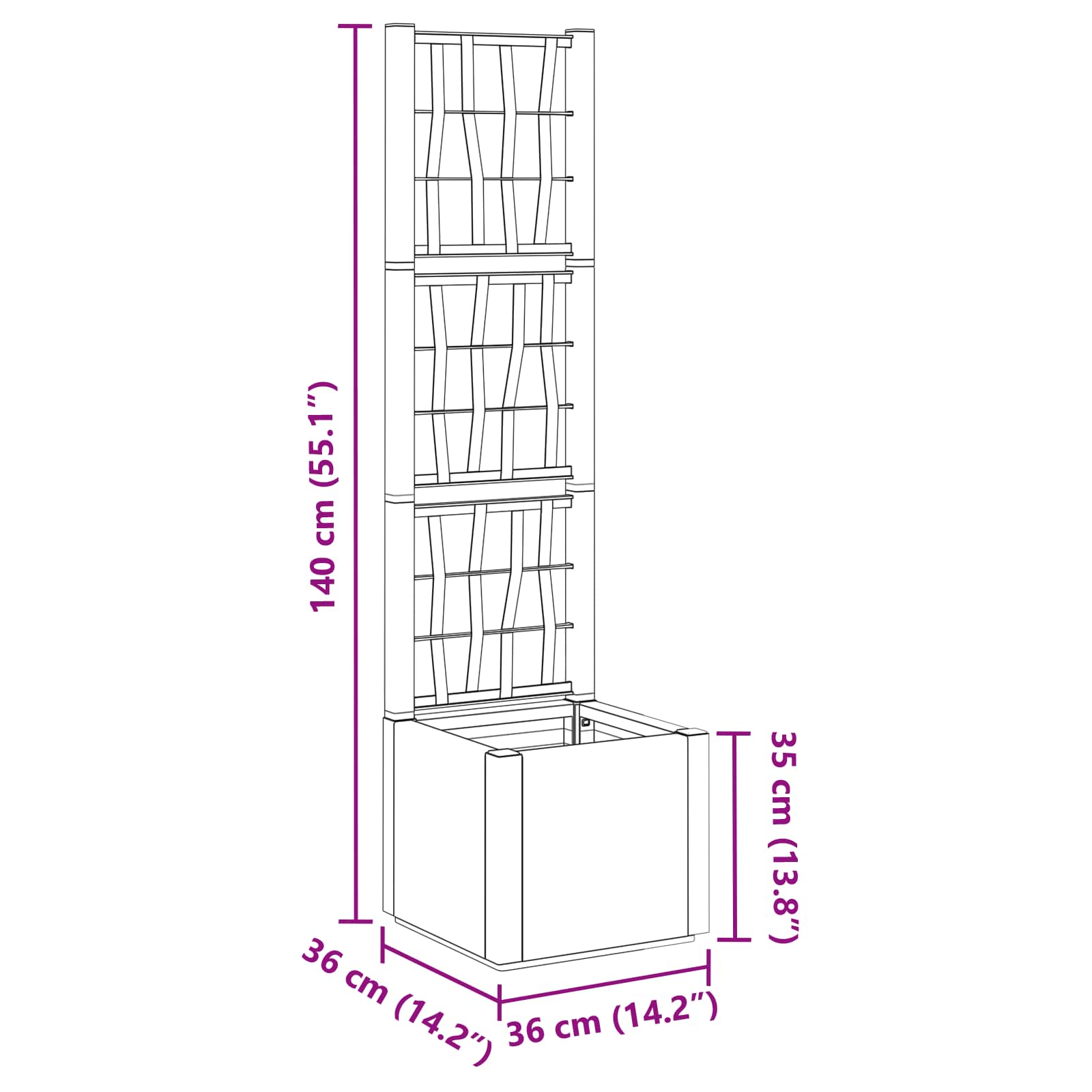 Κηποτινάκι με Τρέλα Πράσινο 36 x 36 x 140 εκ. PP - Pakobazaar