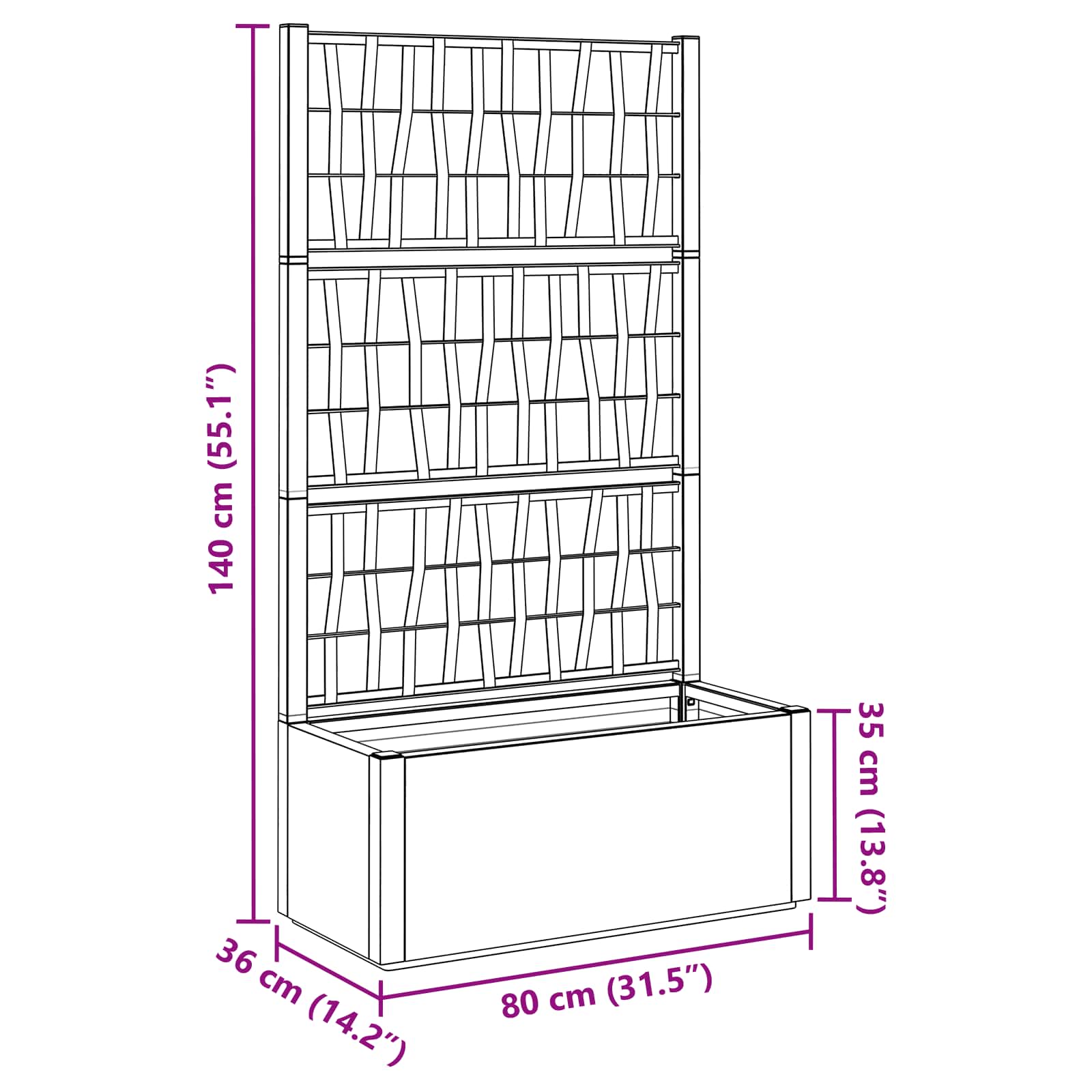 Κηποτινάκι με Τρέλα Καφέ 80 x 36 x 140 εκ PP - Pakobazaar
