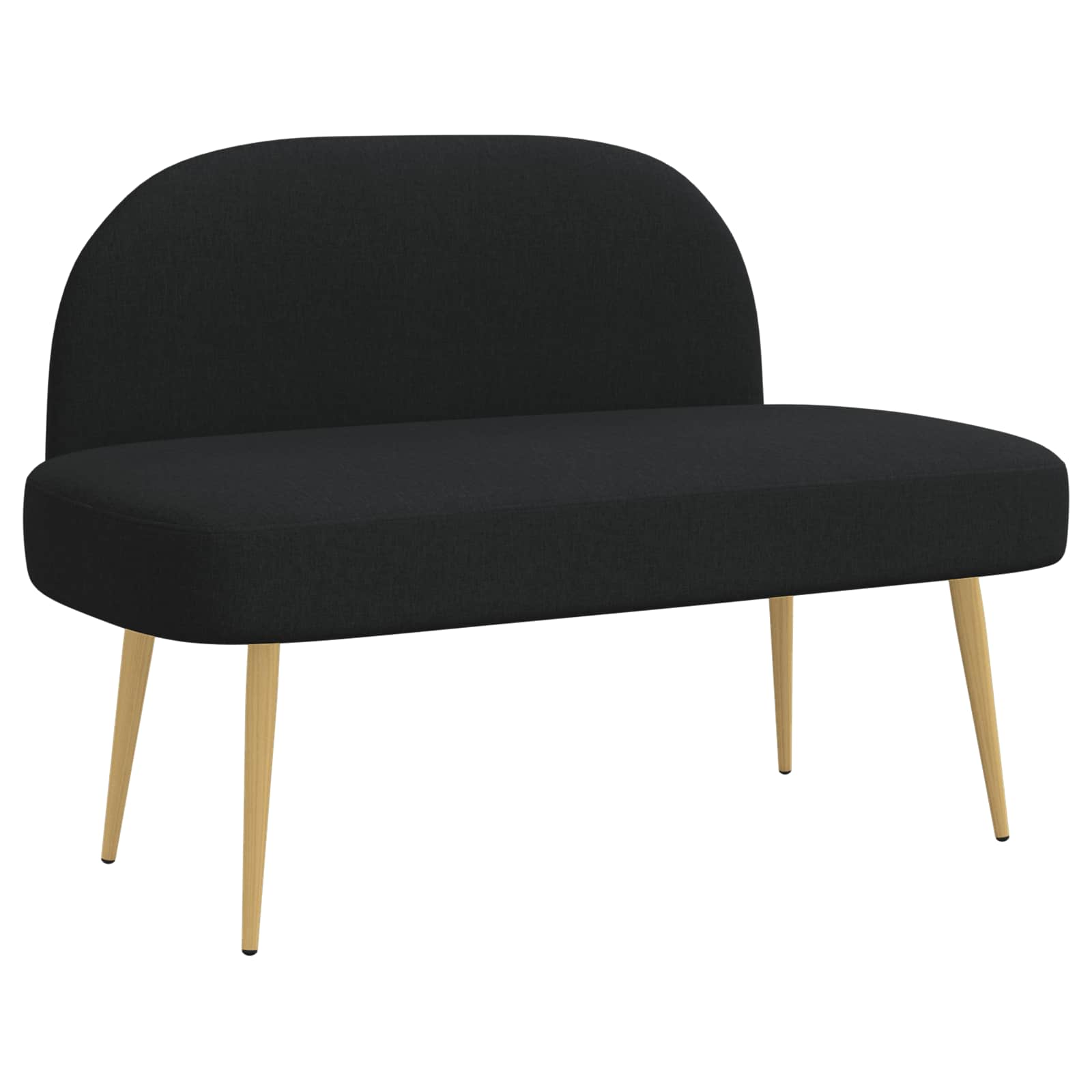 Δερμάτινος Πάγκος με Πλάτη Μαύρο 110 x 60 x 76 cm Πολυεστέρας - Pakobazaar