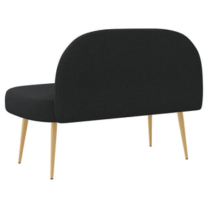 Δερμάτινος Πάγκος με Πλάτη Μαύρο 110 x 60 x 76 cm Πολυεστέρας - Pakobazaar