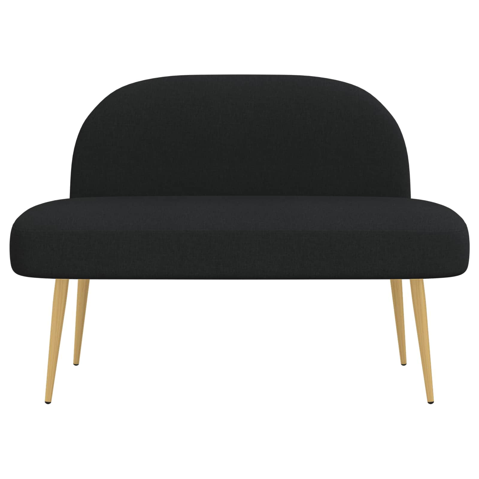 Δερμάτινος Πάγκος με Πλάτη Μαύρο 110 x 60 x 76 cm Πολυεστέρας - Pakobazaar
