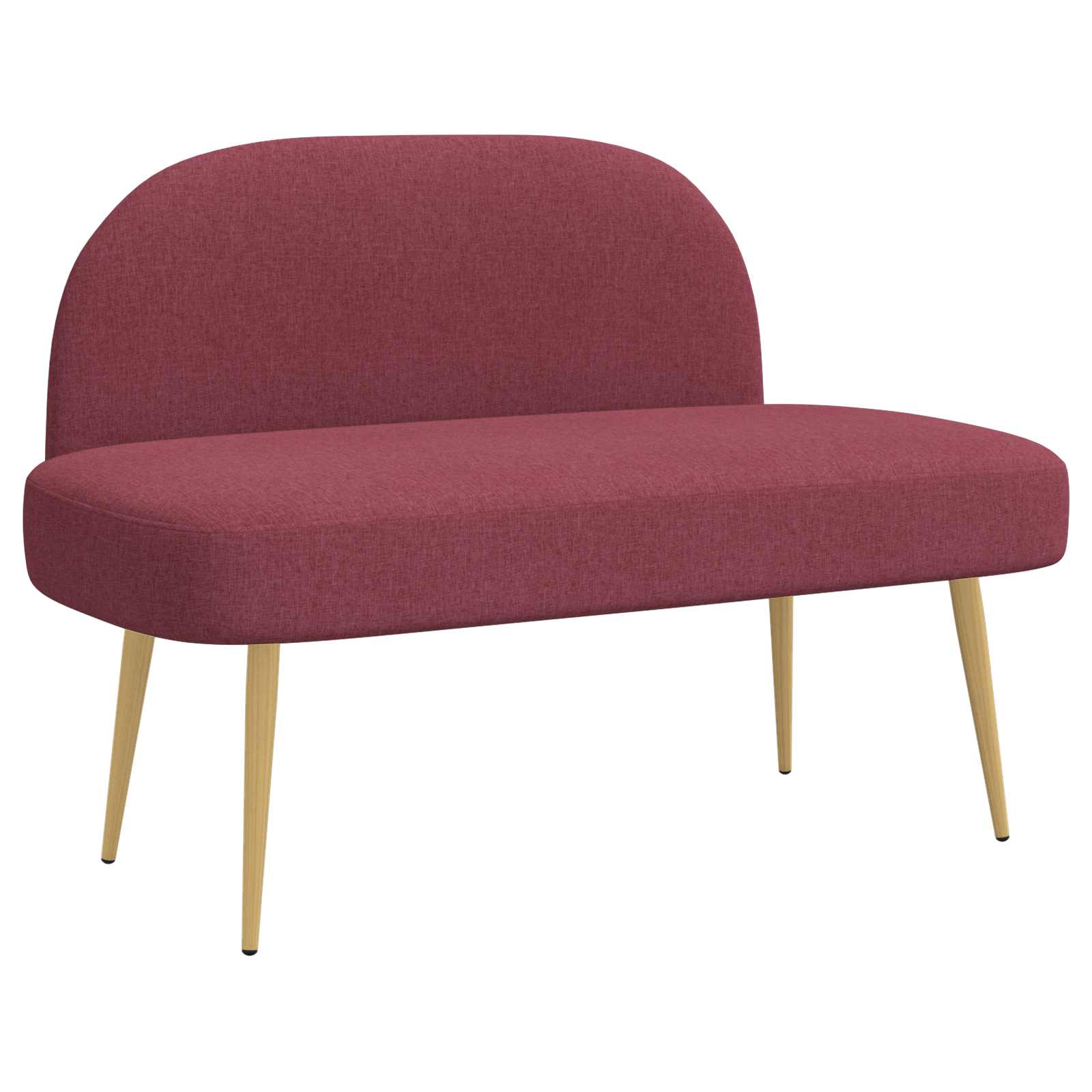 Δερμάτινος Πάγκος με Πλάτη Μπορντό 110 x 60 x 76 cm Πολυεστέρας - Pakobazaar
