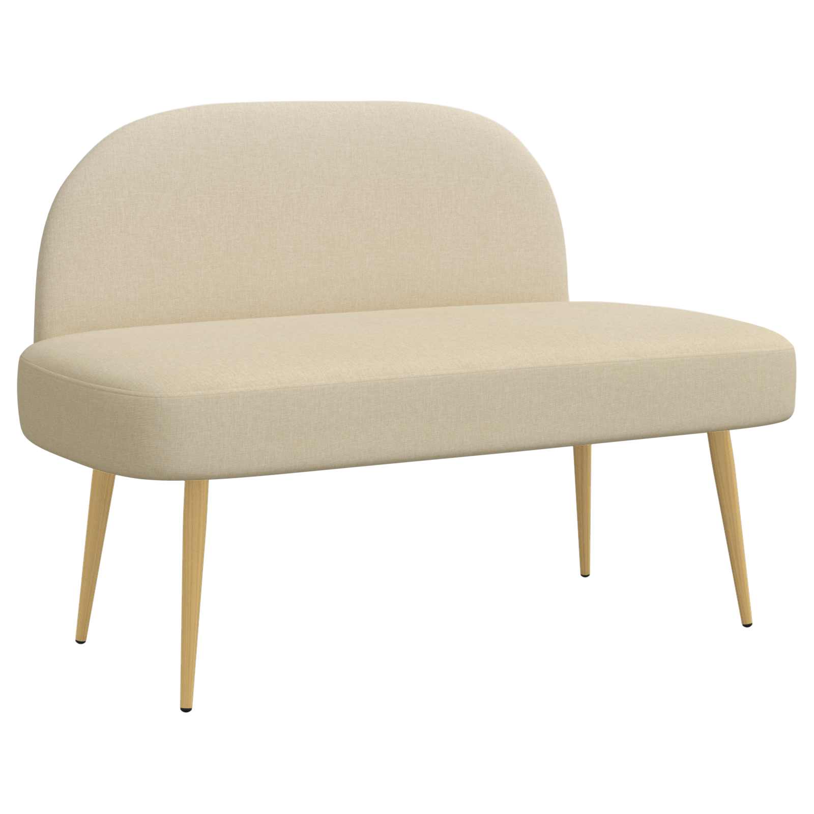 Δερμάτινος Πάγκος με Πλάτη Κρεμ 110 x 60 x 76 cm Πολυεστέρας - Pakobazaar