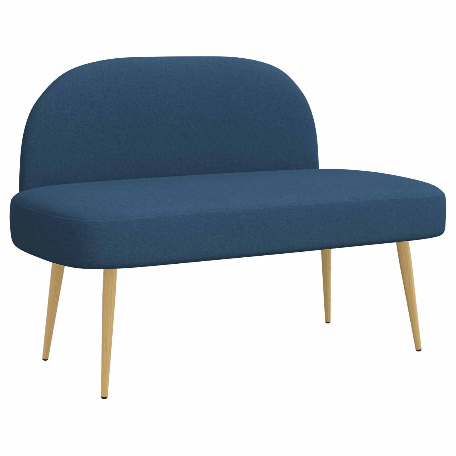Δερμάτινος Πάγκος με Πλάτη Μπλε 110 x 60 x 76 cm Πολυεστέρας - Pakobazaar