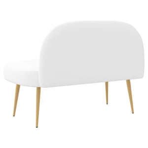 Δερμάτινος Πάγκος με Πλάτη Λευκό 110 x 60 x 76 cm Πολυεστέρας - Pakobazaar