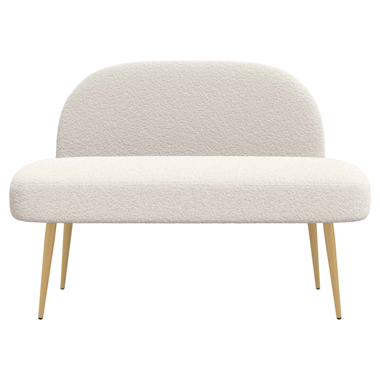 Δερμάτινος Πάγκος με Πλάτη Κρεμ 110 x 60 x 76 cm Μπουκλέ - Pakobazaar