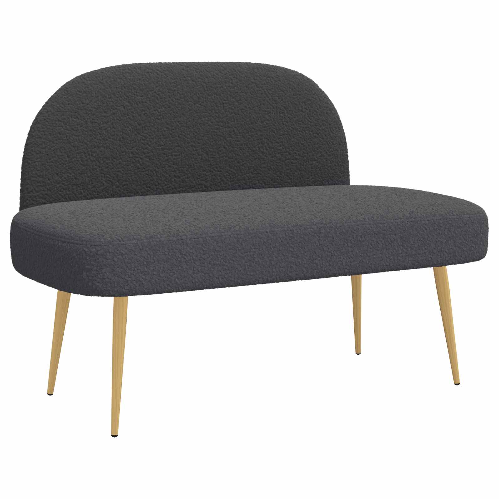 Δερμάτινος Πάγκος με Πλάτη Σκούρο γκρι 110 x 60 x 76 cm Μπουκλέ - Pakobazaar