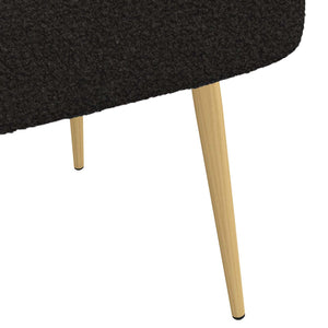 Δερμάτινος Πάγκος με Πλάτη Μαύρο 110 x 60 x 76 cm Μπουκλέ - Pakobazaar
