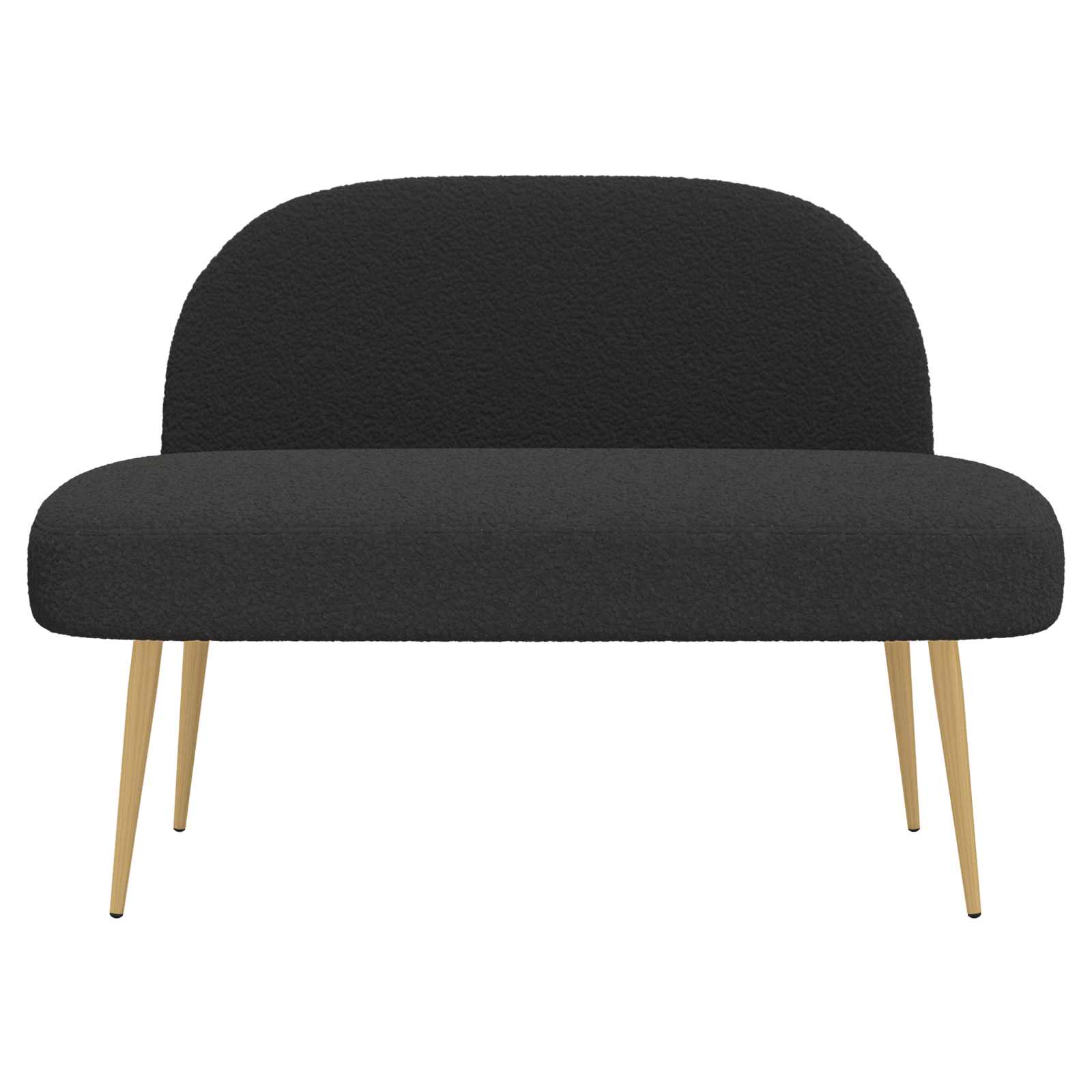 Δερμάτινος Πάγκος με Πλάτη Μαύρο 110 x 60 x 76 cm Μπουκλέ - Pakobazaar