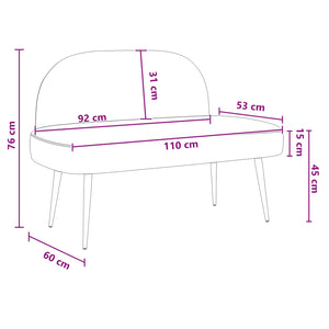 Δερμάτινος Πάγκος με Πλάτη Ανοιχτό γκρι 110 x 60 x 76 cm - Pakobazaar