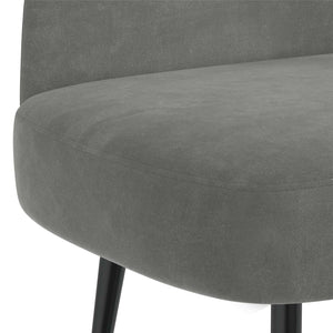Δερμάτινος Πάγκος με Πλάτη Σκούρο γκρι 110 x 60 x 76 cm Βελούδο - Pakobazaar
