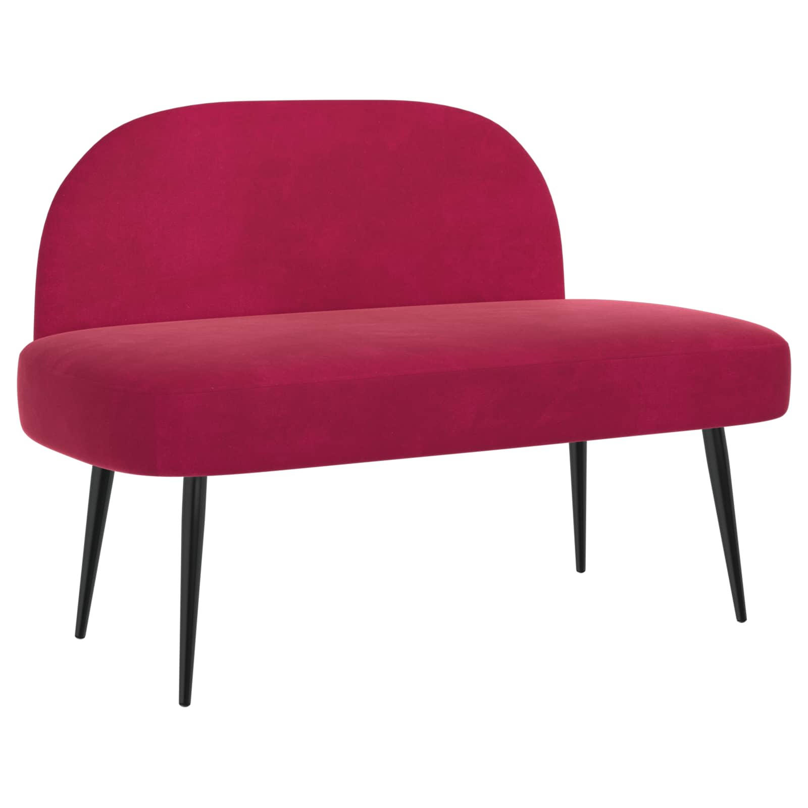 Δερμάτινος Πάγκος με Πλάτη Μπορντό 110 x 60 x 76 cm Βελούδο - Pakobazaar