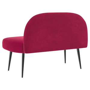Δερμάτινος Πάγκος με Πλάτη Μπορντό 110 x 60 x 76 cm Βελούδο - Pakobazaar