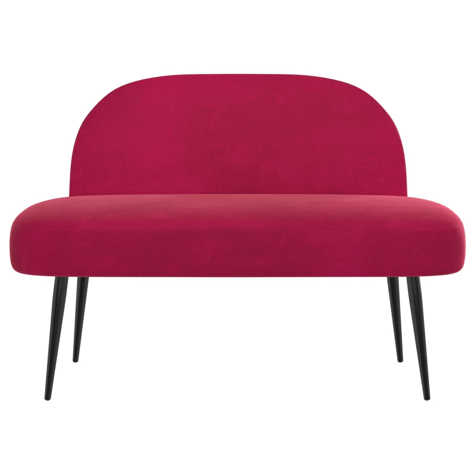 Δερμάτινος Πάγκος με Πλάτη Μπορντό 110 x 60 x 76 cm Βελούδο - Pakobazaar